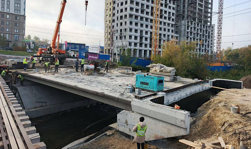 Мэр Кудрявцев: каркас нового моста собрали на Сухарной 
