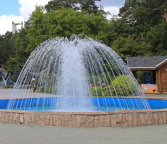 На центральной площади Новосибирского зоопарка заработал фонтан