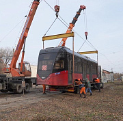 Четвёртый кузов трамвая новой модели прибыл в Новосибирск из Беларуси