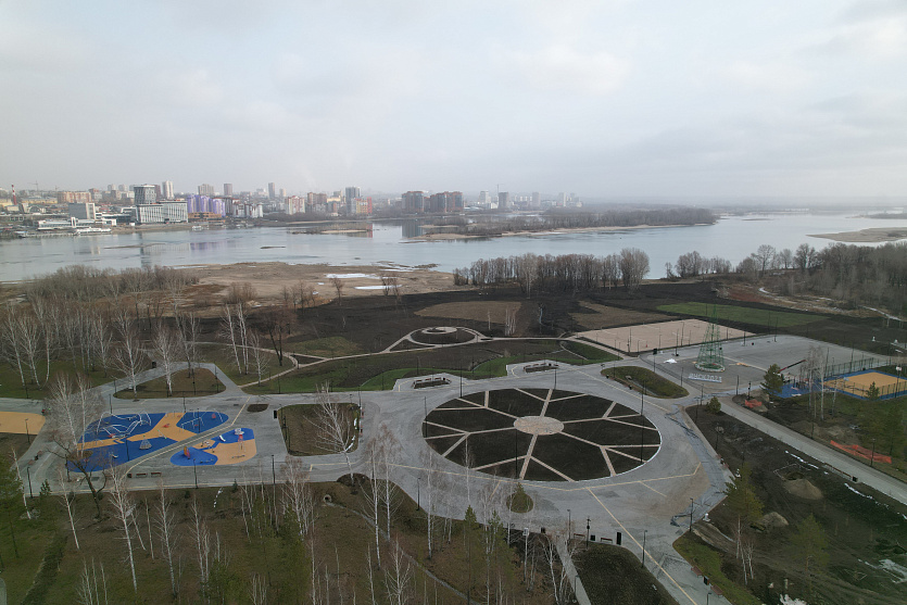 Фото В Новосибирске установили цифровую ёлку в парке у нового ЛДС 2
