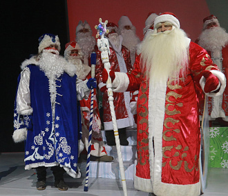 Деды Морозы устроили в Новосибирске шоу для детей из ЛНР