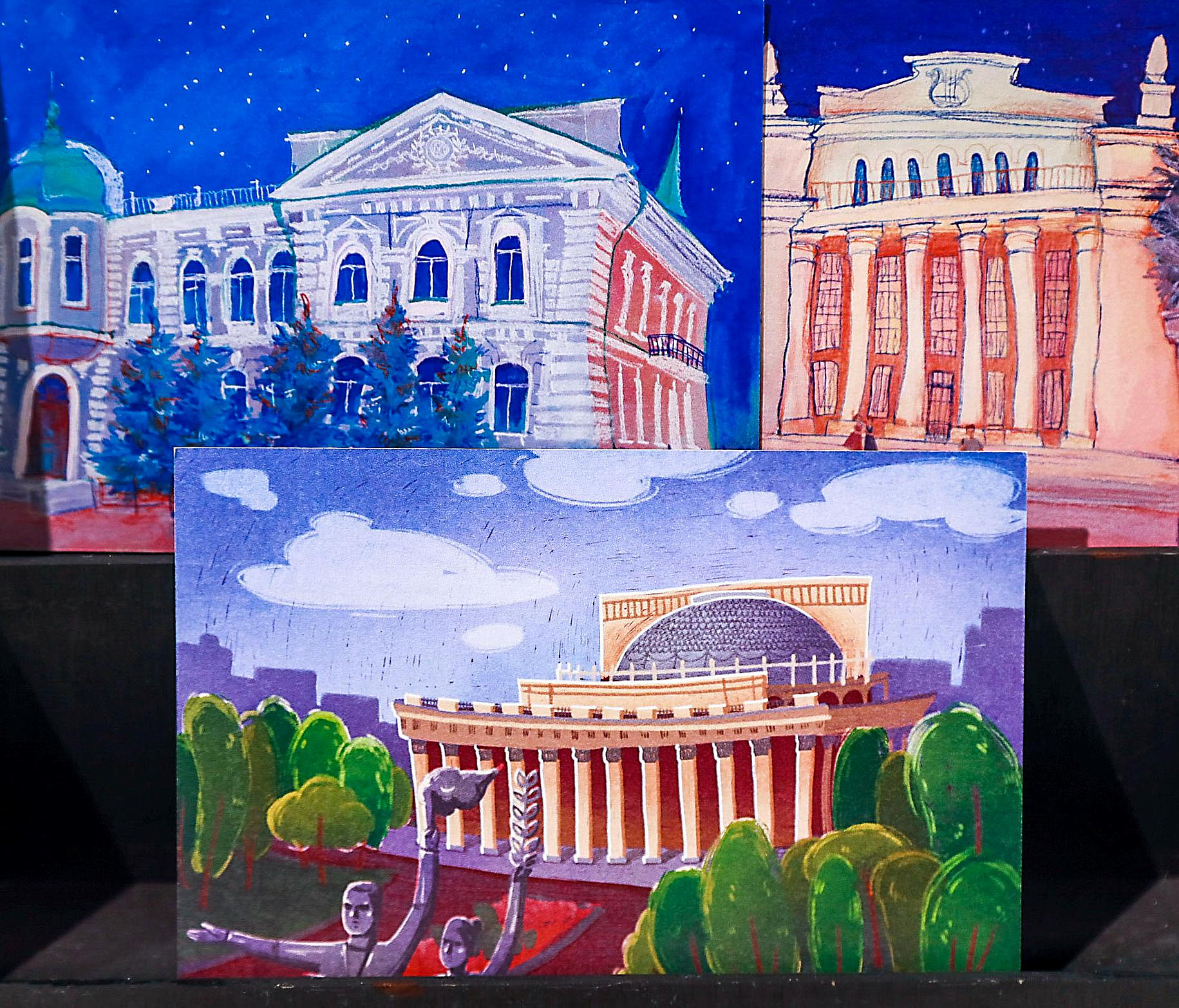 Театр-танк и мистика от ИИ: Новосибирск в открытках из галереи НГУАДИ