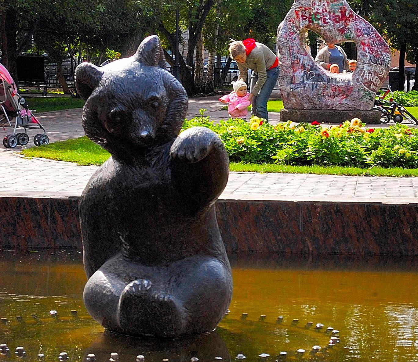 Что станет с фонтаном «Мишка» после обновления Первомайского сквера