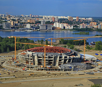 Большая стройка в Новосибирске: как выглядят с высоты новая арена и парк