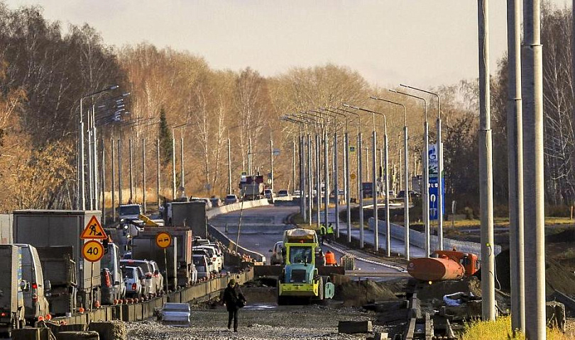 На развязке Северного обхода Новосибирска построили 5,1 км освещения