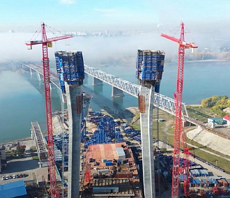 Смотрим с квадрокоптера, как строят четвёртый мост в Новосибирске