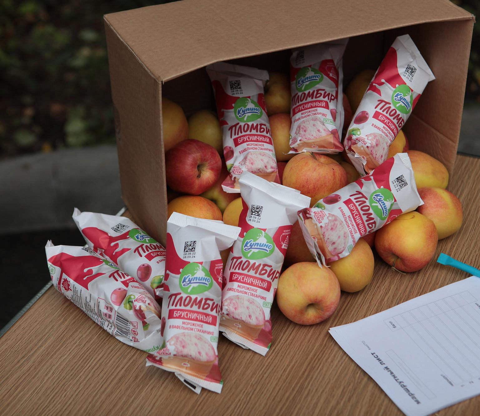 Десять коробок мороженого раздали участникам «Экодвора» на ОбьГЭСе