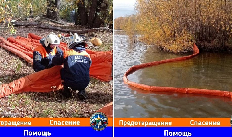 Плавучие преграды выставили на Оби из-за разлившегося рапсового масла