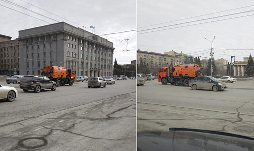 Первый дорожный пылесос вышел на улицы Новосибирска