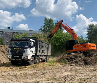 Снос аварийных деревьев завершают в сквере на Демакова