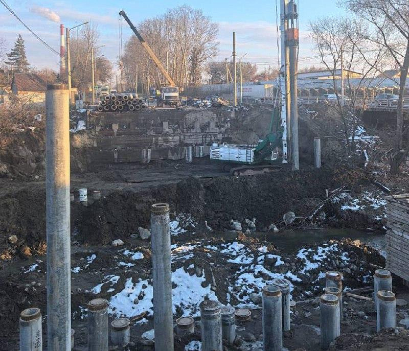 Мэр Кудрявцев показал фото со стройплощадки моста через реку Тулу