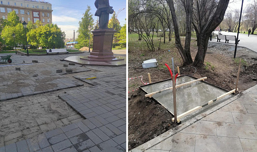 Плиты, пандусы и лестницы в Крячковском сквере оденут в новый гранит